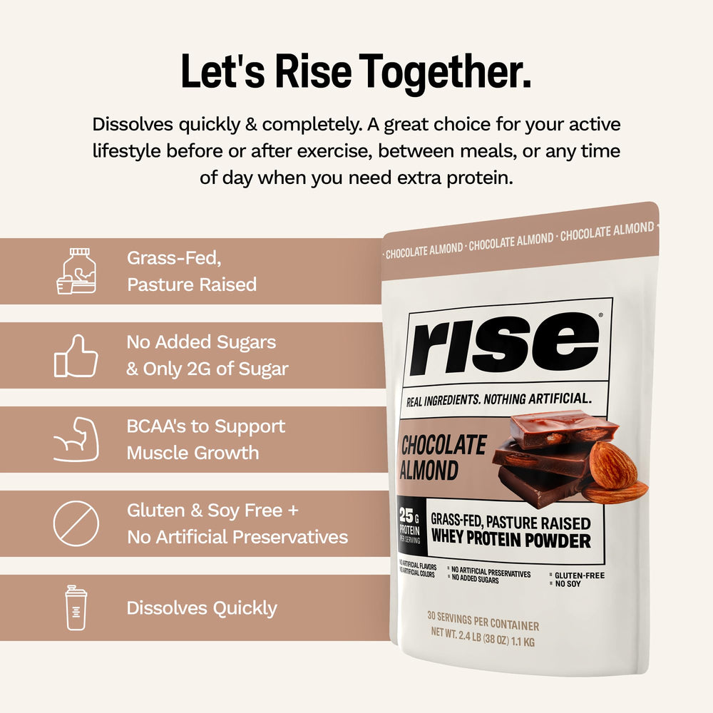 Rise Whey no artificial flavors image conveys pure taste