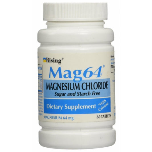 Rising Mag64 bottle pour supports daily magnesium intake.
