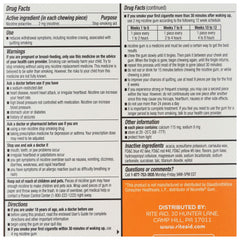 Rite Aid nicotine gum 2mg fruit flavor gum pellets closeup convenient chewable option