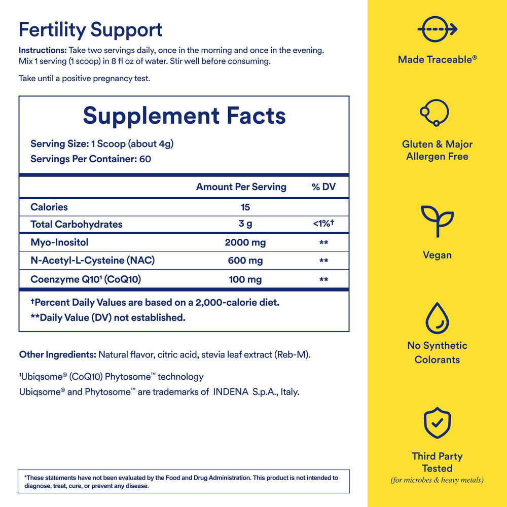 Ritual Fertility 3-in-1 scoop with powder dose for easy daily measurements