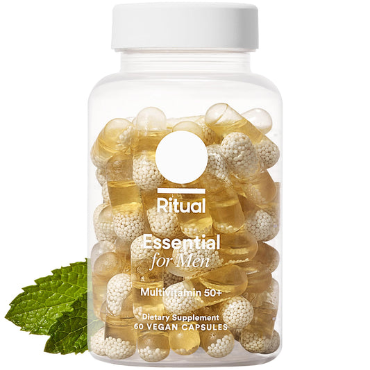 Ritual multivitamin for men 50+ bottle with mint scent for daily energy support