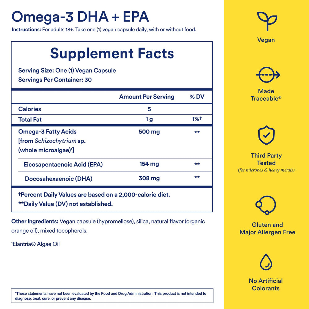 Ritual Omega-3 natural citrus oil infused flavor on bottle label.