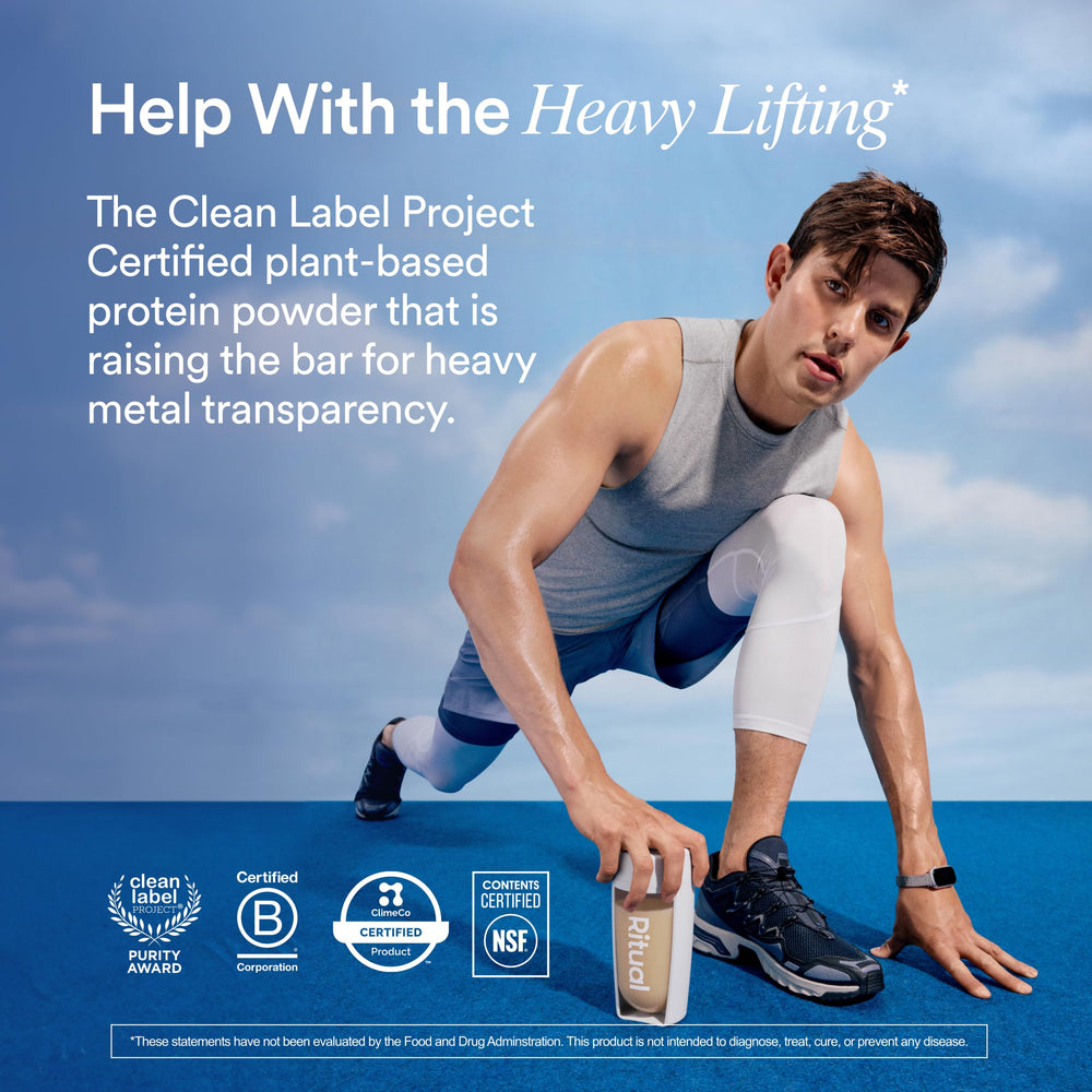 Ritual Pea Protein Powder ingredients panel image showcases traceable sourcing and quality.