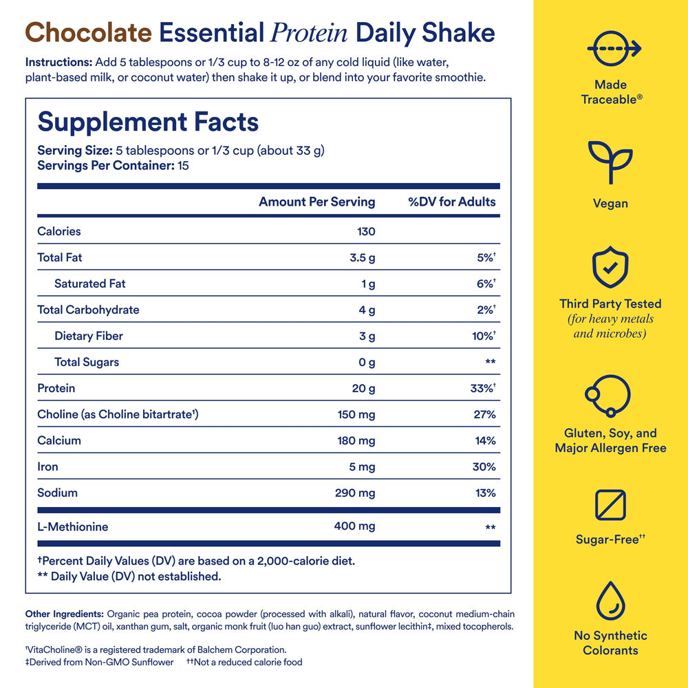 Ritual Pea Protein shake poured into glass showing smooth, rich texture.