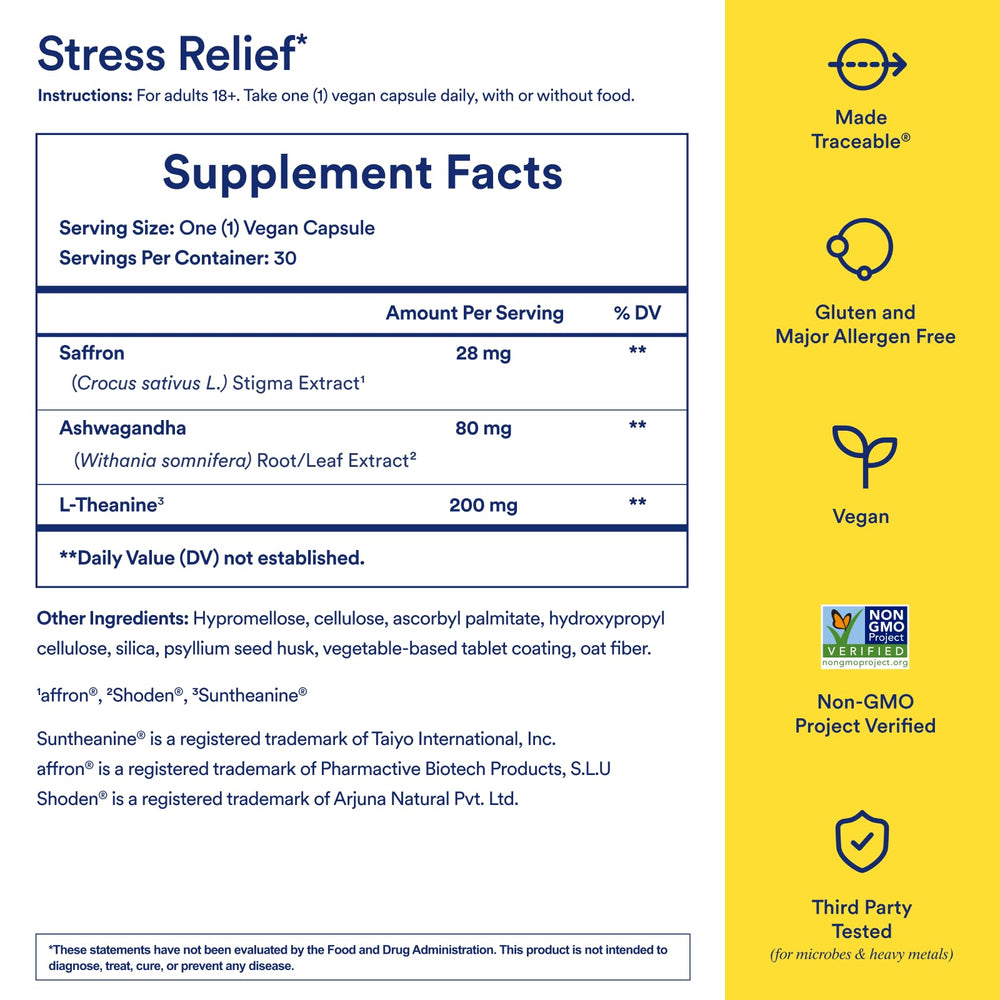Ritual Stress Relief bottle with label for transparent packaging