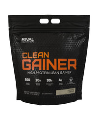 RIVAL NUTRITION Clean Gainer Cookies & Cream 10lb tub front for high calorie mass