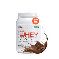 RIVAL NUTRITION Clean Rival Whey chocolate bottle ideal for post-workout recovery with 25g protein