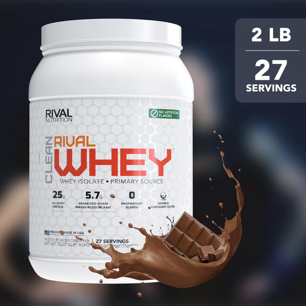 RIVAL NUTRITION Clean Rival Whey scoop with powder for lean muscle support