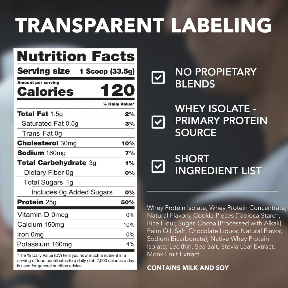 Label emphasizing natural flavors and no artificial ingredients on Rival Whey