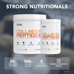 Rival Nutrition Collagen Peptides grass-fed source emphasizes natural origin and trusted quality.