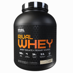 Rival Whey Soft Serve Vanilla tub front showing premium protein for active lifestyles