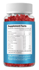 Riyuetian Ashwagandha Gummies label highlights turmeric and natural ingredients for daily wellness.