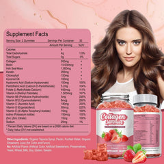 Riyuetian collagen gummies bottle close-up with strawberry flavor