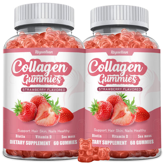 Riyuetian collagen two-pack bottles on shelf for easy daily use