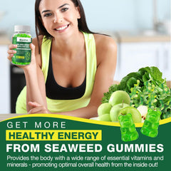 Riyuetian apple flavor sea moss gummies closeup shows tasty daily supplement.