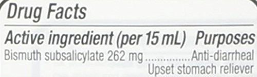 R-LAKE Kaopectate label close-up emphasizes vanilla flavor and multi-symptom relief design.