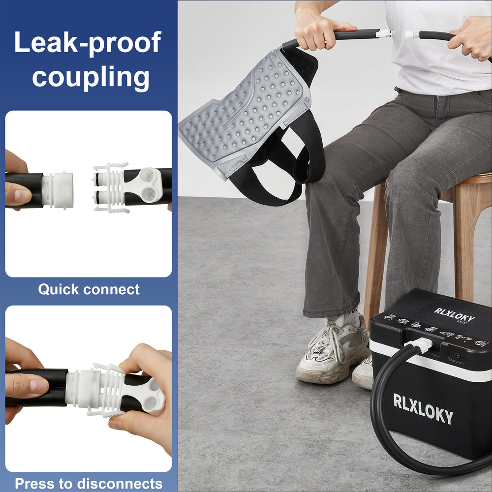 RLXLOKY knee strap Velcro secures comfortable compression during treatment.