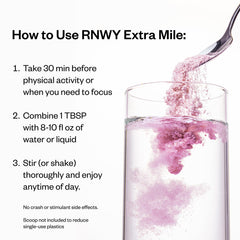 RNWY Extra Mile pink lemonade in a gym bag for on-the-go workouts