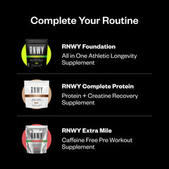 RNWY Extra Mile pink lemonade label highlighting stimulant-free formula