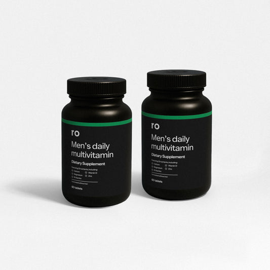 Ro Daily Multivitamin for Men bottle supports daily energy and wellness.