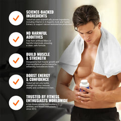 ROAR AMBITION TestoFuel ingredients label shows zinc and fenugreek support.