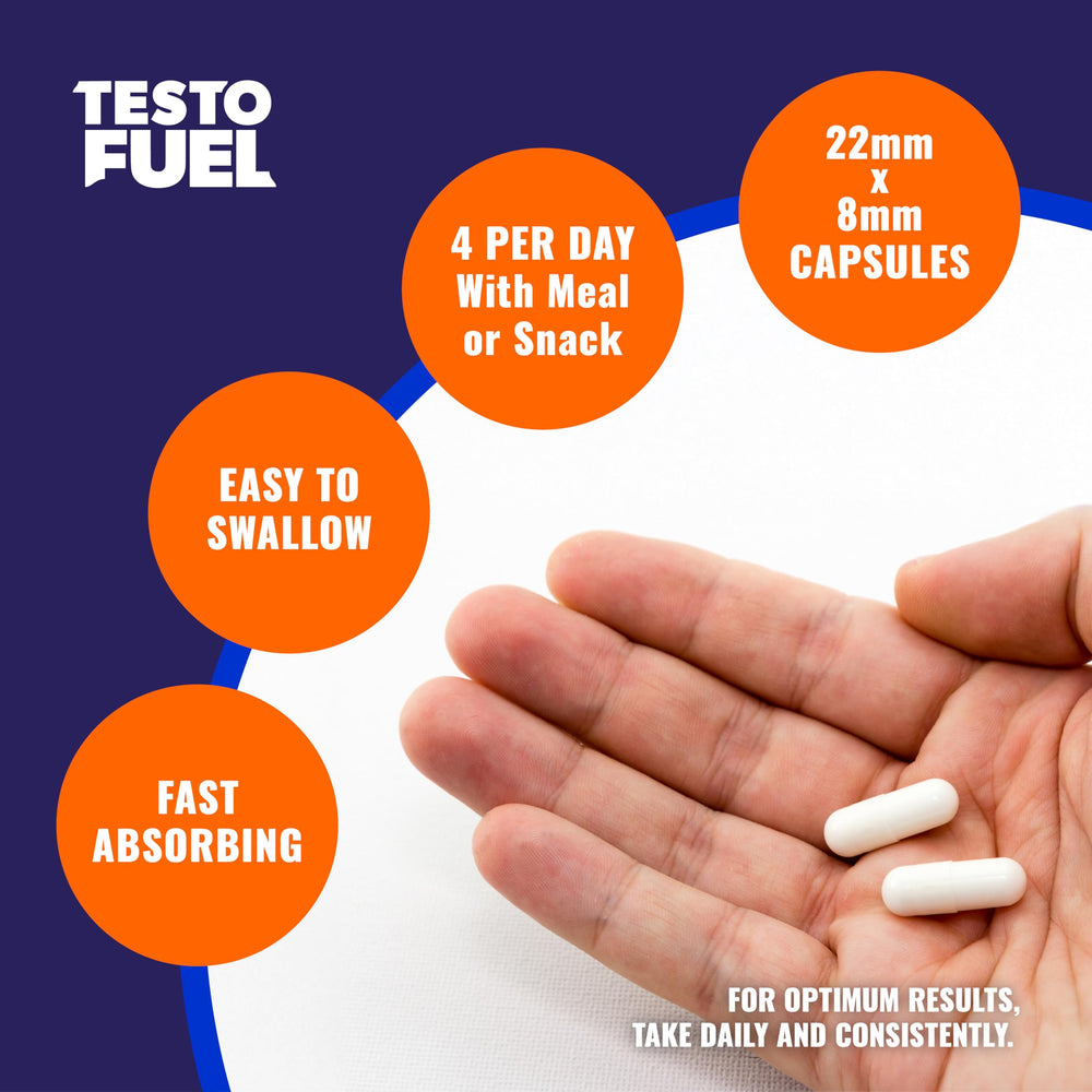 ROAR AMBITION TestoFuel pour pills image implies quick supplementation during training.