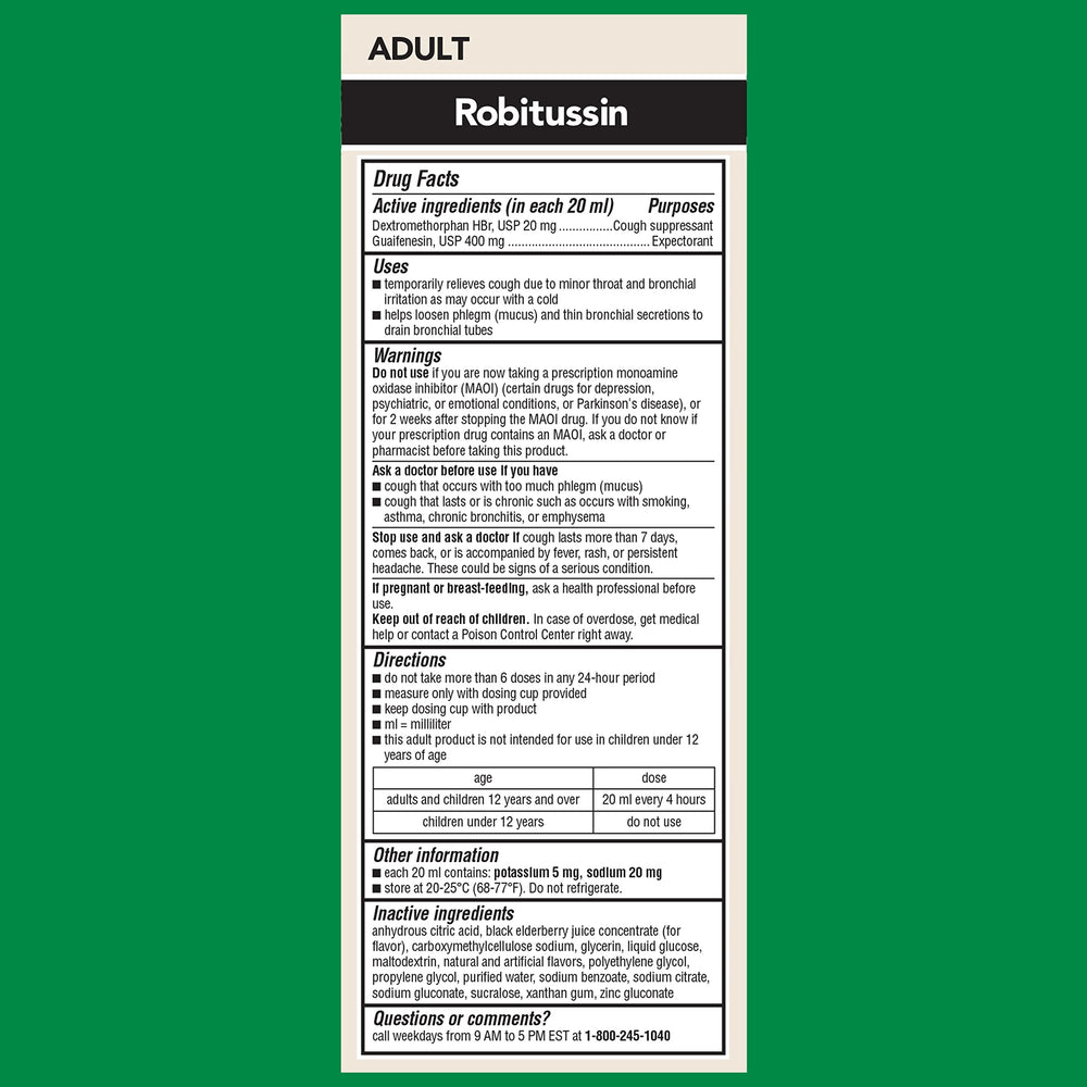 Robitussin chest congestion relief visuals indicate mucus thinning potential