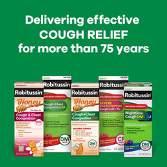 Robitussin Honey DM honey content percentage on the label.