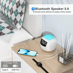 ROCAM night-light feature with seven colors for a gentle bedtime glow