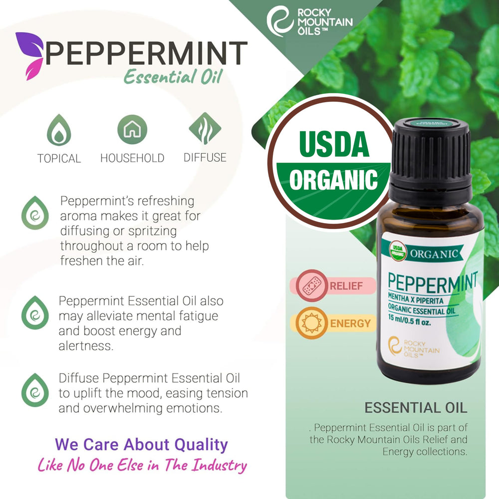 Rocky Mountain Oils peppermint bath with Epsom salts for relaxation.