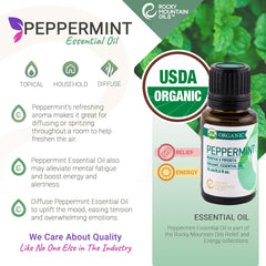 Rocky Mountain Oils peppermint bath with Epsom salts for relaxation.