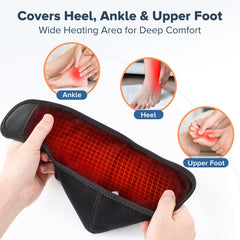 ROHVEMJ cordless foot ankle heating pad highlights cordless design for travel use.