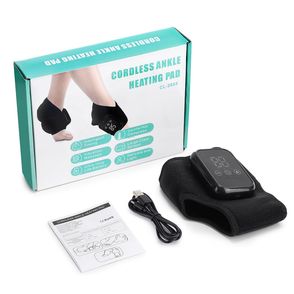 ROHVEMJ cordless foot ankle heating pad ideal for home, office, or travel.