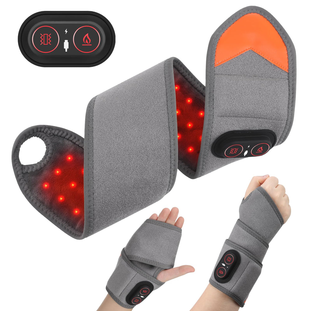 ROHVEMJ cordless wrist massager in use during office break.