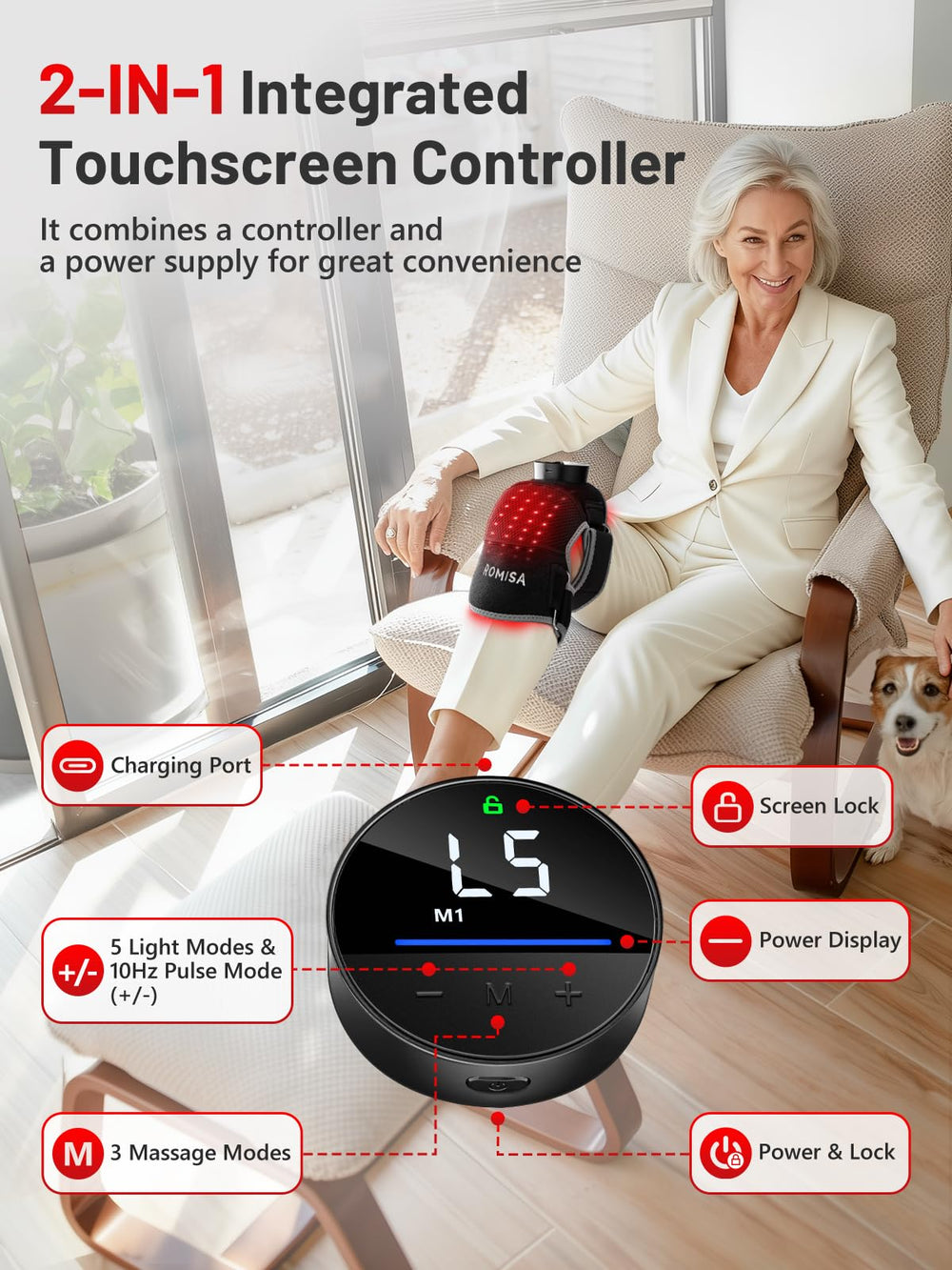 ROMISA cordless battery pack, freedom to therapy anywhere.