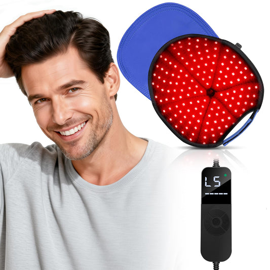 ROMISA red light cap front view for scalp care sessions