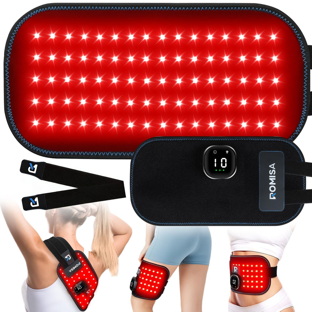 ROMISA red light belt front view with 240 LEDs for versatile therapy applications