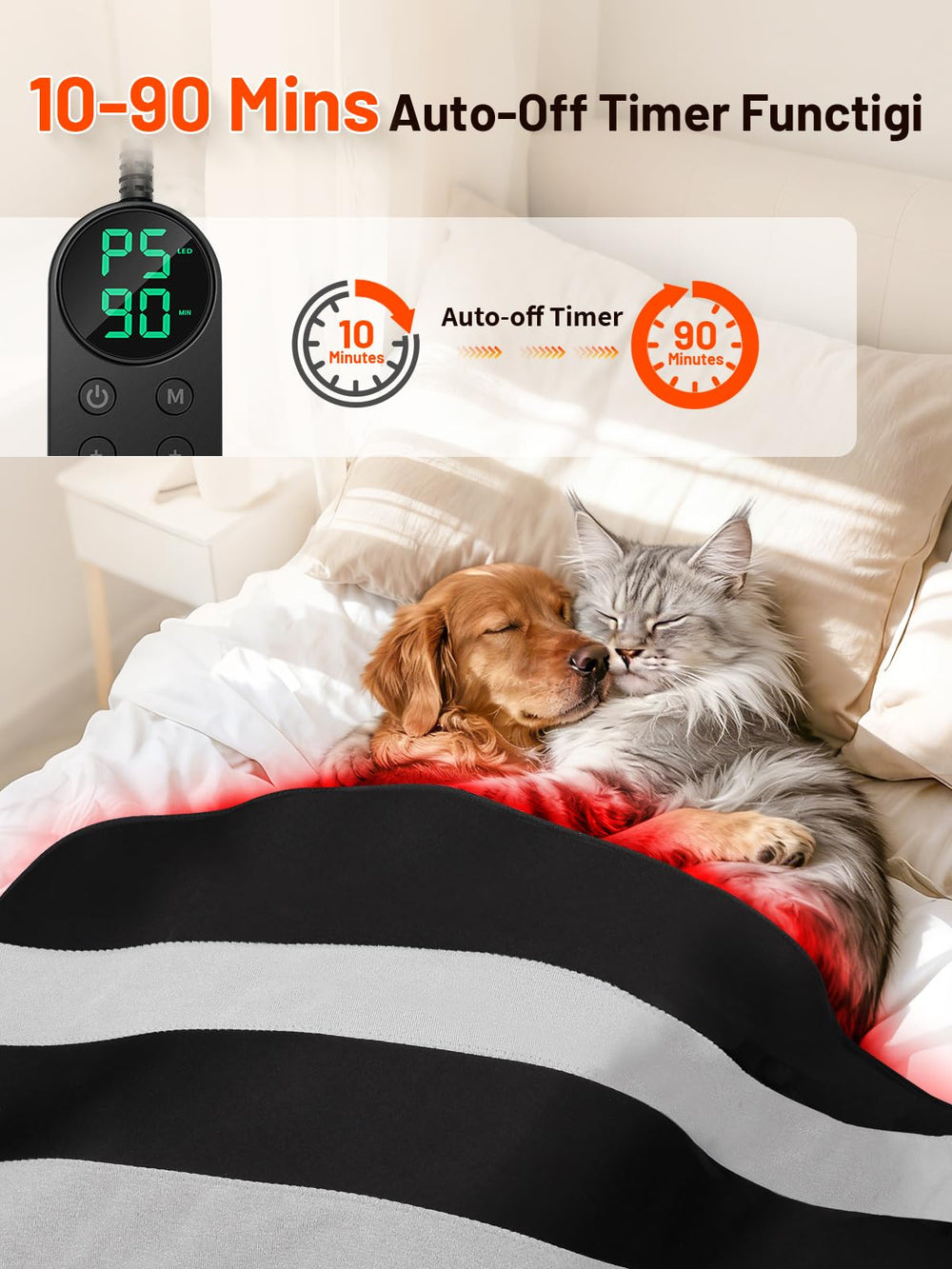ROMISA mat offers adjustable heat and timing for customized comfort.