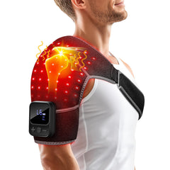 ROMISA red-light therapy shoulder pad curve fit showing targeted relief potential