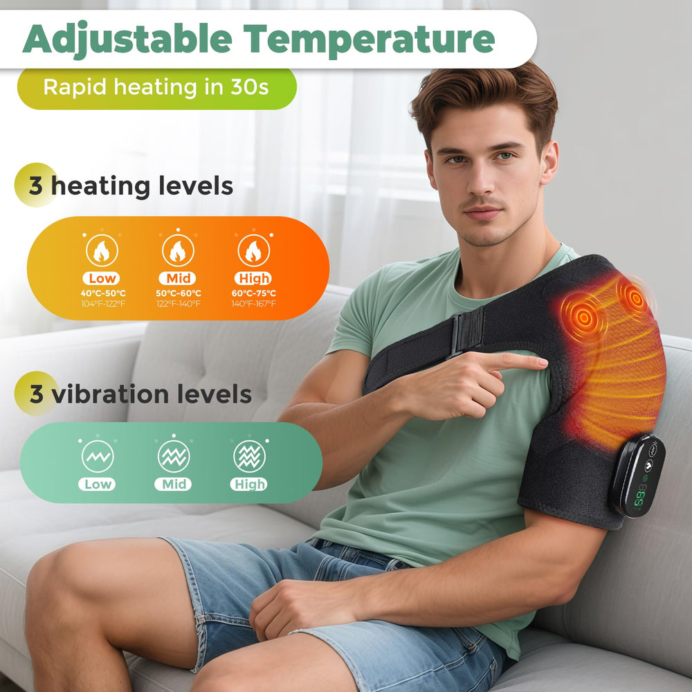 ROMYSE cordless shoulder wrap powered by a 5000mAh battery for use anywhere.