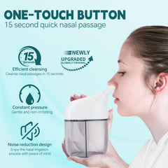 Ronfnea nasal irrigation system battery pack enables long, battery-powered use.
