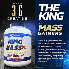 Ronnie Coleman King Mass XL ingredients panel – transparent blend including creatine and glutamine.