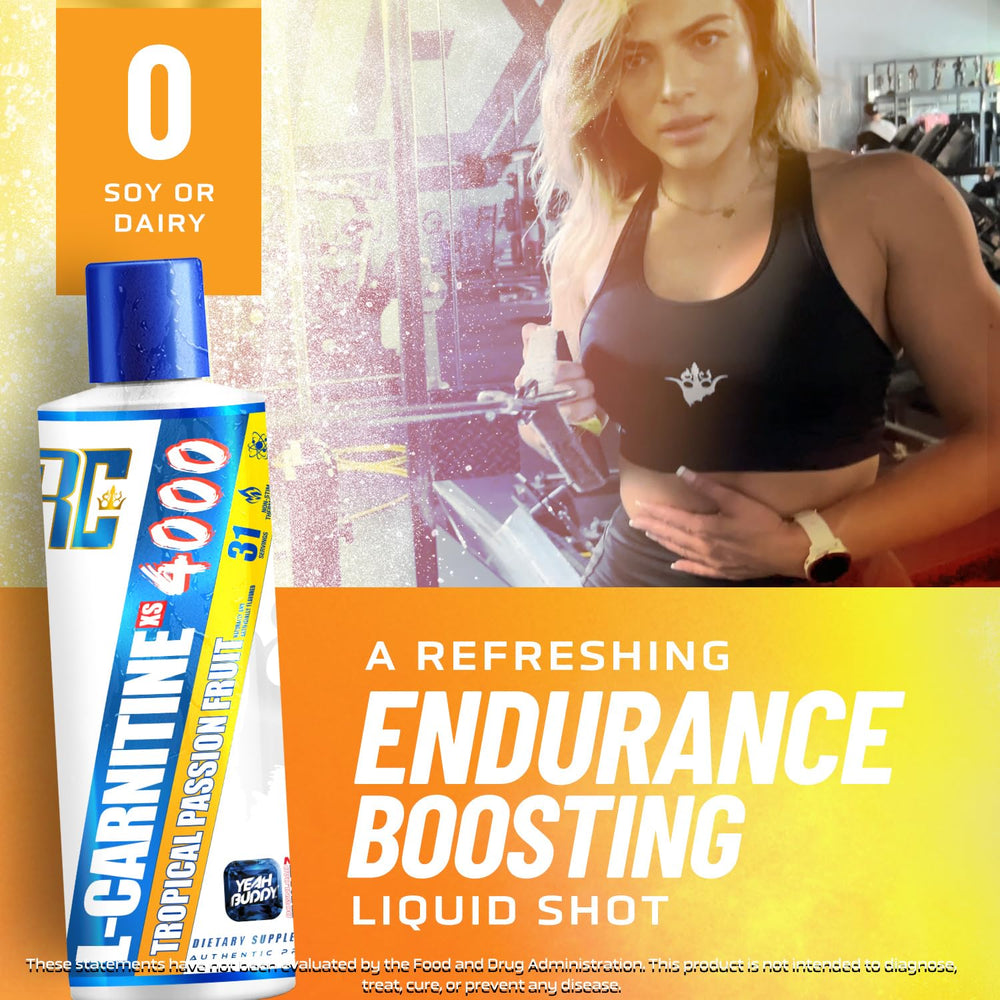 Close-up of Ronnie Coleman L-Carnitine XS 4000 Liquid label