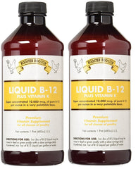 Rooster Booster B-12 Liquid 16 oz bottle powering poultry energy and appetite support.