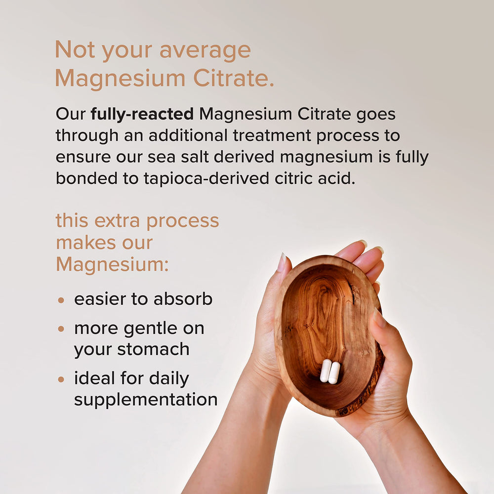 Rootcha Potent & Pure Magnesium Zinc capsules closeup shows easy-to-swallow nutrition.