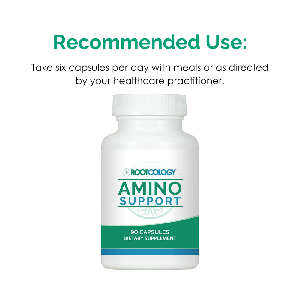 Rootcology AminoSupport professional label design communicates clinical credibility.