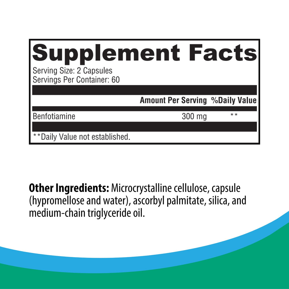 Rootcology Benfotiamine capsules closeup emphasizing size and form for convenient daily use.