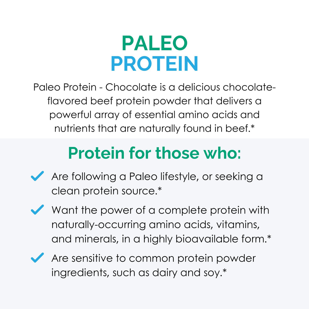 Close-up of Rootcology Paleo Protein chocolate label highlighting dairy-free ingredients.