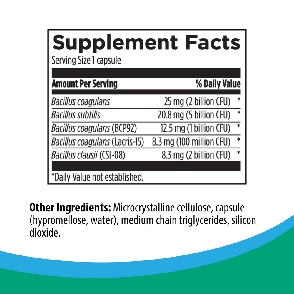 Capsules close-up showing spore-forming probiotics designed to resist stomach acid