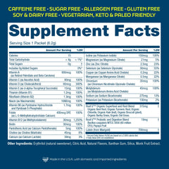 Root'd nutrition facts label shows sugar-free and allergen-free attributes